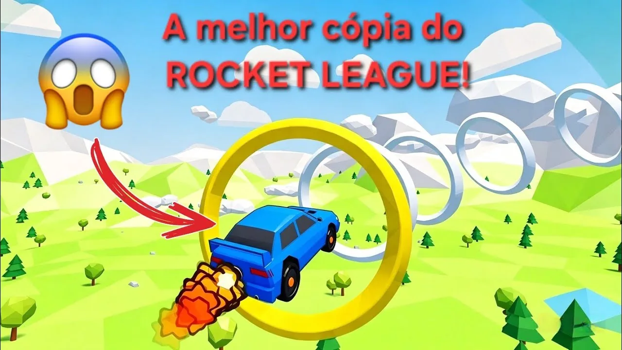 Turbo Soccer rings minigame: a blue car boosts through a course of golden rings
